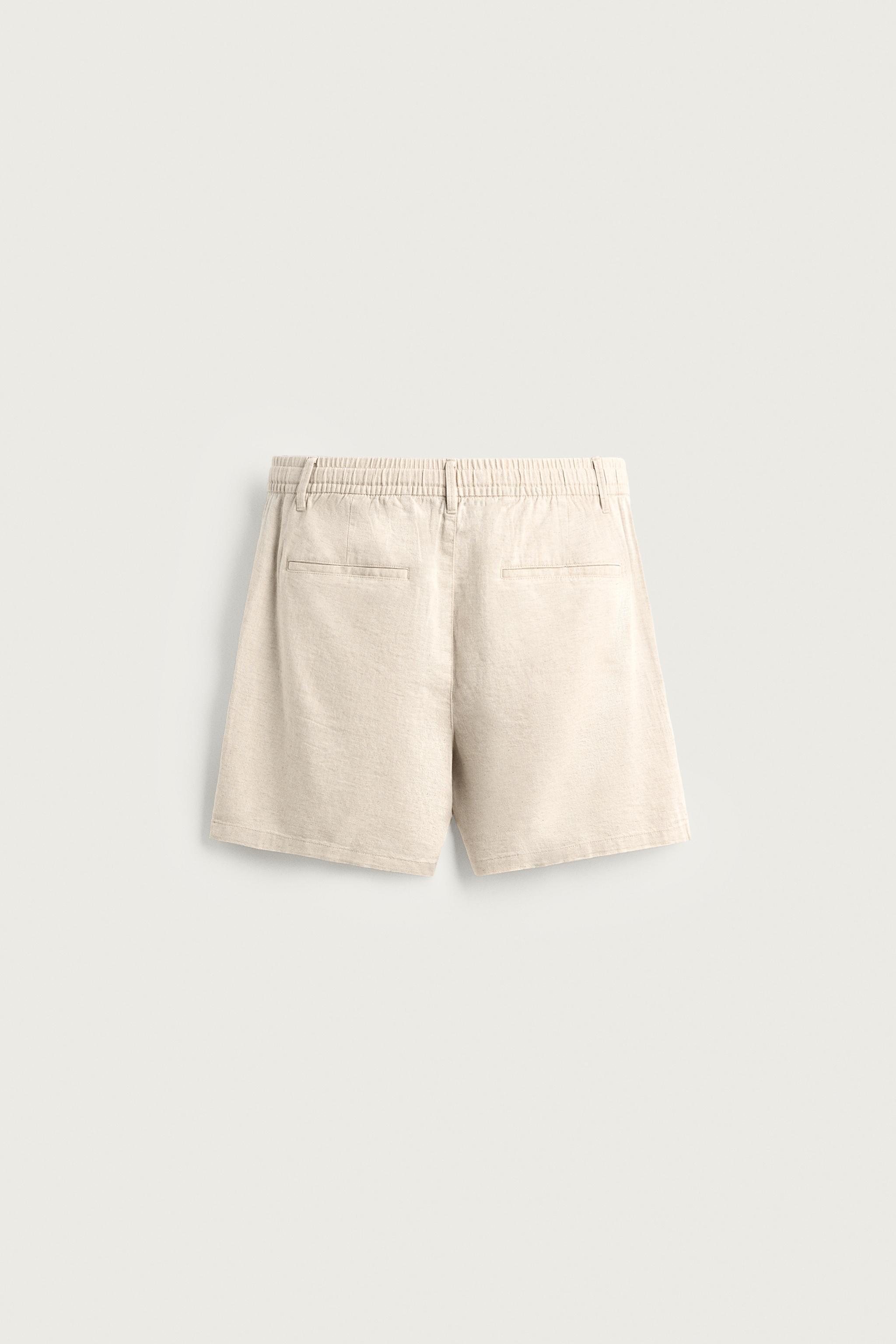 SHORT RELAXED FIT EN COTON ET LIN